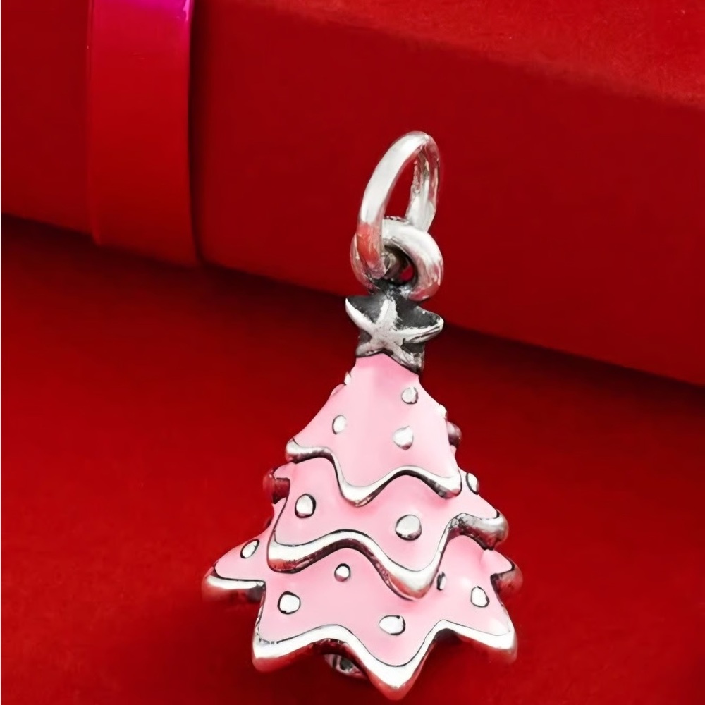 James Avery Pink Christmas Tree charm